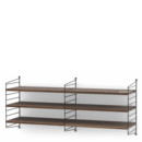 String System Shelf M, 30 cm, Black, Walnut veneer