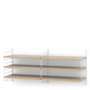 String System Shelf M, 30 cm, White, Oak veneer