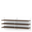 String System Shelf M, 30 cm, White, Walnut veneer