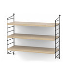 String System Shelf S, 20 cm, Black, Oak veneer