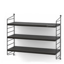 String System Shelf S, 20 cm, Black, Black ash veneer