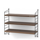 String System Shelf S, 20 cm, Black, Walnut veneer