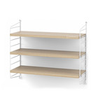 String System Shelf S, 20 cm, White, Oak veneer