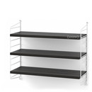 String System Shelf S, 20 cm, White, Black ash veneer