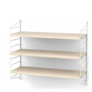 String System Shelf S, 20 cm, White, Ash veneer