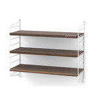 String System Shelf S, 20 cm, White, Walnut veneer