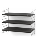 String System Shelf S, 30 cm, Grey, Black ash veneer