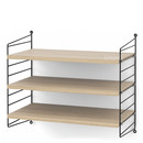 String System Shelf S, 30 cm, Black, Oak veneer