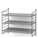 String System Shelf S, 30 cm, Black, Grey lacquered