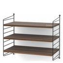 String System Shelf S, 30 cm, Black, Walnut veneer