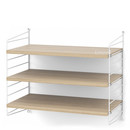 String System Shelf S, 30 cm, White, Oak veneer