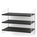 String System Shelf S, 30 cm, White, Black ash veneer