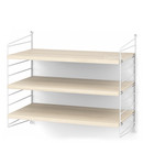 String System Shelf S, 30 cm, White, Ash veneer