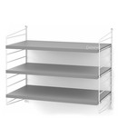 String System Shelf S, 30 cm, White, Grey lacquered