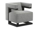 F51 Gropius Armchair, Hallingdal, Stoff Hallingdal 166 - grey, Black lacquered ash