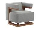 F51 Gropius Armchair, Hallingdal, Stoff Hallingdal 166 - grey, Walnut