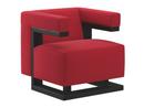 F51 Gropius Armchair, Cavalry cloth, Red, Black lacquered ash