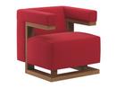 F51 Gropius Armchair, Cavalry cloth, Red, Walnut