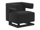 F51 Gropius Armchair, Cavalry cloth, Black, Black lacquered ash