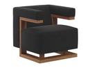 F51 Gropius Armchair, Cavalry cloth, Black, Walnut