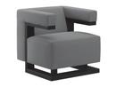 F51 Gropius Armchair, Cavalry cloth, Silver-grey, Black lacquered ash