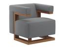 F51 Gropius Armchair, Cavalry cloth, Silver-grey, Walnut