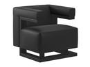 F51 Gropius Armchair, Leather, Black, Black lacquered ash