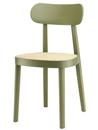 118 / 118 M, Olive green stained beech, Cane-work (with supporting mesh underneath seat)