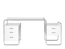 S 285, Ash pure white, open-pored lacquered, 1 large drawer unit/1 small drawer unit