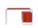 S 285/1 - S 285/2, Ash tomato red, open-pored lacquered, S 285/2: 1 large drawer unit inside, right