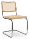 S 32 V / S 64 V Pure Materials, Lacquered oak, Chrome-plated, Without armrests, Black plastic glides with felt