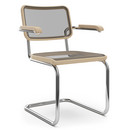 S 32 N / S 64 N Pure Materials, Oiled ash, Chrome-plated, With armrests, Black plastic glides with felt