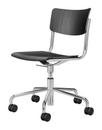 S 43 Swivel Chair, Black stained beech, Chrome-plated, Without armrests