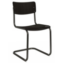 Details Thonet S 43 Classic Cantilever Chair S 43 Classic Cantilever Chair, Deep Black (RAL 9005), Stained beech, Black (TP 29), Without seat pad, Black plastic glides with felt