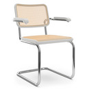 S 64 / S 64 N, Cane-work (with supporting mesh underneath seat), White varnished beech, No glides