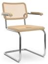 S 32 V / S 64 V Pure Materials, Lacquered oak, Chrome-plated, With armrests, No glides
