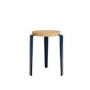 Lou Stool, solid wood, Solid oak, Mineral blue