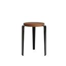 Lou Stool, solid wood, Tinted oak, Graphite black