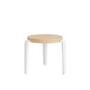 Mini Lou Children's Stool, Solid oak, Cloudy white