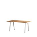 New Modern Dining Table Rectangular, Metal/Wood, 160 x 95 cm, Reclaimed oak, Cloudy white