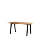 New Modern Dining Table Rectangular, Metal/Wood, 160 x 95 cm, Reclaimed oak, Graphite black
