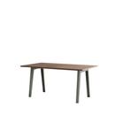 New Modern Dining Table Rectangular, Metal/Wood, 160 x 95 cm, Walnut finish, Eucalyptus grey