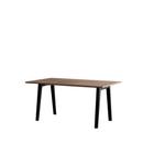 New Modern Dining Table Rectangular, Metal/Wood, 160 x 95 cm, Walnut finish, Graphite black