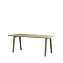New Modern Dining Table Rectangular, Metal/Wood, 190 x 95 cm, Oak finish, Eucalyptus grey