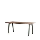New Modern Dining Table Rectangular, Metal/Wood, 190 x 95 cm, Walnut finish, Eucalyptus grey