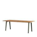 New Modern Dining Table Rectangular, Metal/Wood, 220 x 95 cm, Reclaimed oak, Eucalyptus grey