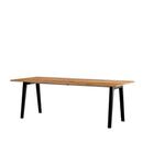New Modern Dining Table Rectangular, Metal/Wood, 220 x 95 cm, Reclaimed oak, Graphite black