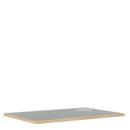 Table Top for Eiermann Table Frames, Linoleum ash grey (Forbo 4132) with oak edge, 120 x 80 cm
