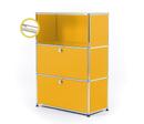 USM Haller E Highboard M with Compartment Lighting, Golden yellow RAL 1004, Warm white