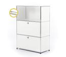USM Haller E Highboard M with Compartment Lighting, Pure white RAL 9010, Cool white